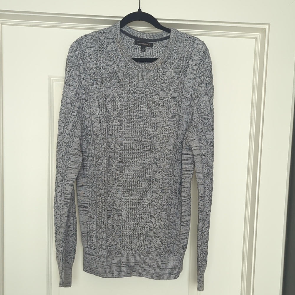 Banana Republic Gray Cable Knit Sweater
